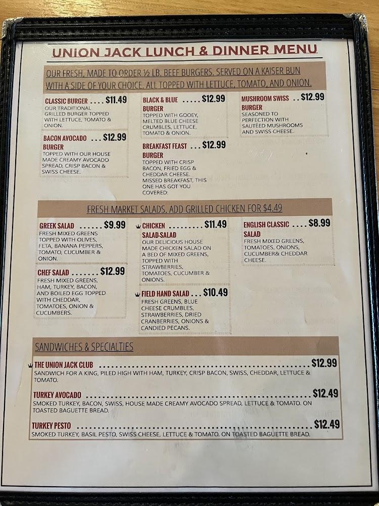 Union Jack Cafe Menu image 3